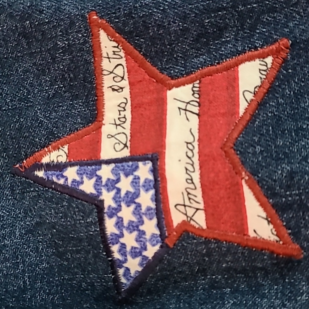 Vtg ROSETTES Americana Stars Embroidered blue cotton jacket Stars & Stripes - Picture 7 of 15